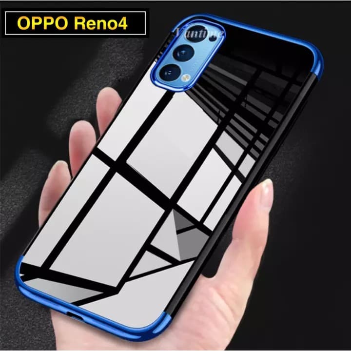 [ส่งจากไทย] Case Oppo Reno4  TPU เคสใสขอบสี