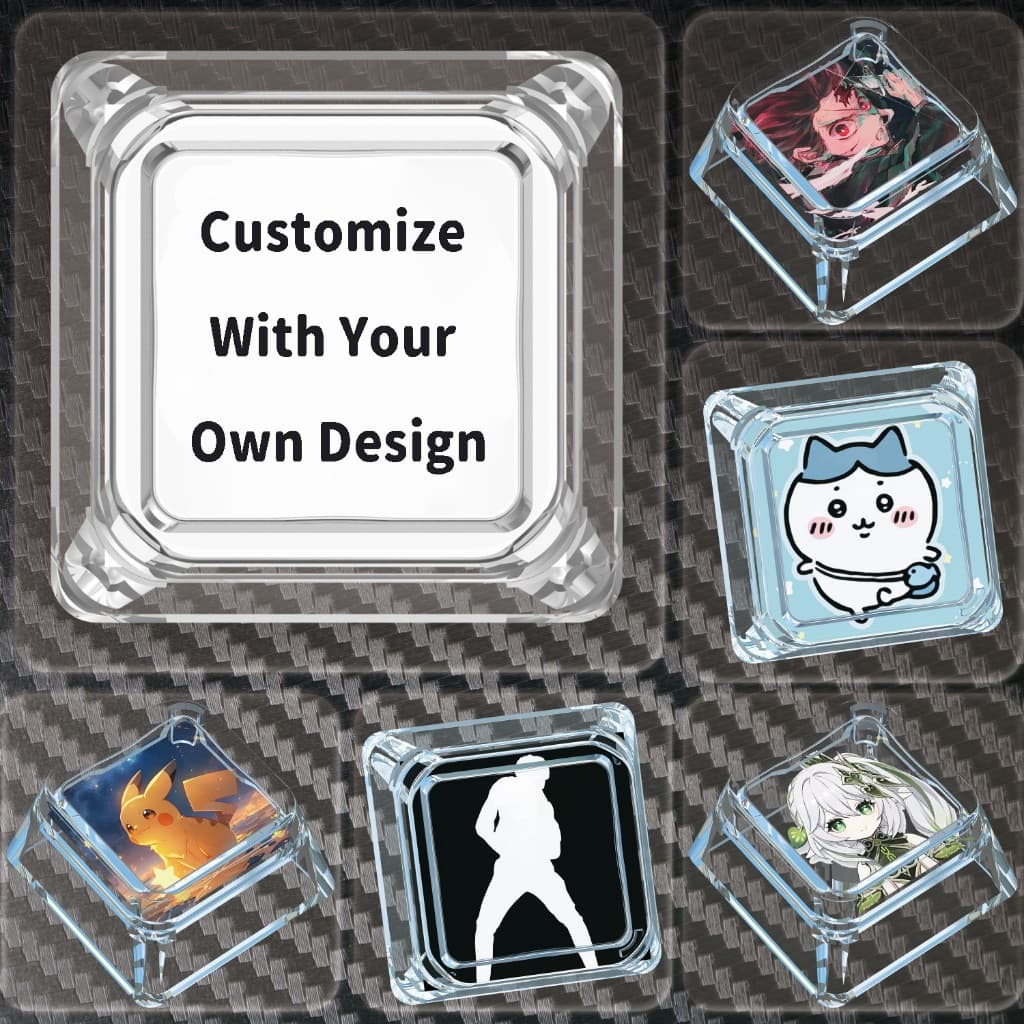 Custom Keycaps 1U PC โปร่งใส Keycaps การออกแบบที่กําหนดเองรูปแบบ DIY Keycap