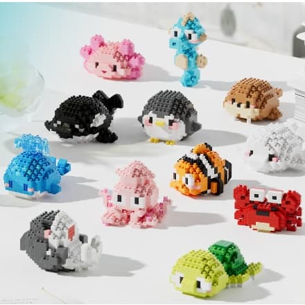 Clownfish Octopus Shark Ocean Series building blocks DIY ประกอบปริศนาของขวัญวันเกิดของเล่นของขวัญ