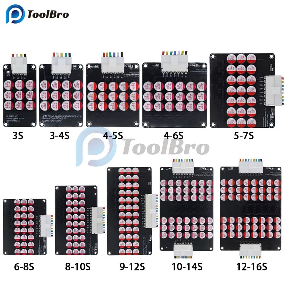 5.5A Active Balance NMC Li Ion บอร์ดเเอคทีฟบาลานซ์ 3S 4S 7S 8S 14S 16S For 12V 24V 48V แบตเตอรี่ลิเธียมฟอสเฟต LiFePO4