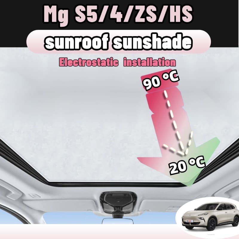 Mg s5/4/zs/hs บังแดด ม่านบังแดด uv ฉนวนกันความร้อน การติดตั้งไฟฟ้าสถิต ดำและขาว ของแต่งรถยนต