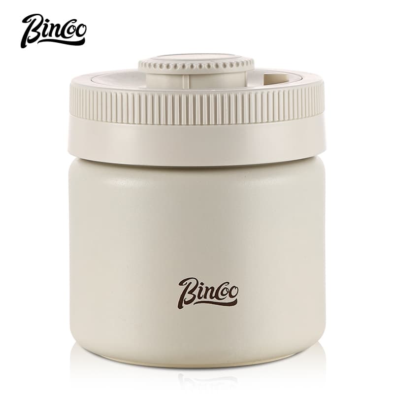 BINCOO กาแฟกระป๋องปิดผนึกกาแฟสดกดกระป๋องสูญญากาศ 304 สแตนเลสวันที่บันทึกการจัดเก็บกระป๋อง 400ML/600ML/1200ML
