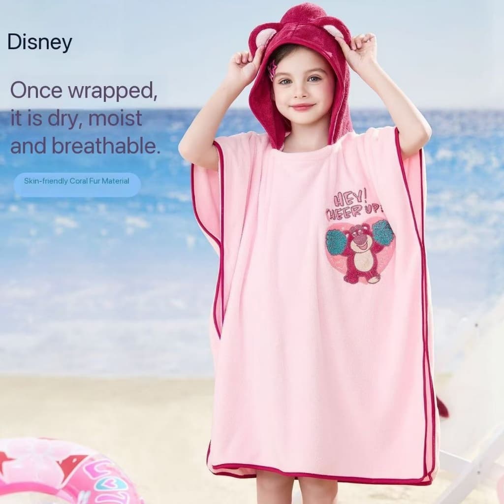 Disney เสื้อคลุมอาบน้ําเด็ก ลายดิสนีย์ สําหรับเด็กผู้หญิง/เด็กผู้ชาย ซับน้ําดี แห้งเร็ว รุ่นใหม่ 2025