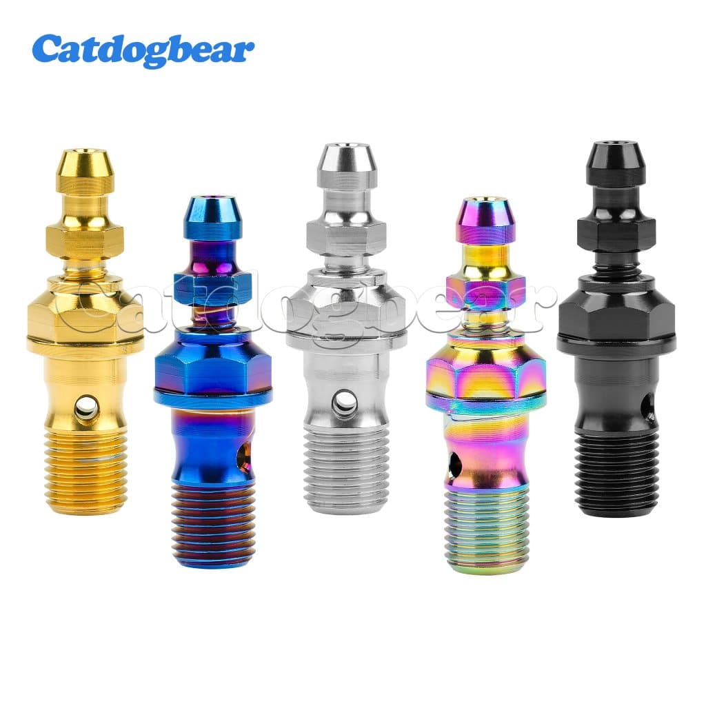 Catdogbear สลักเกลียวไทเทเนียม คลัตช์ คาลิปเปอร์เบรก M10x1.0/1.25 มม. พร้อมวาล์ว