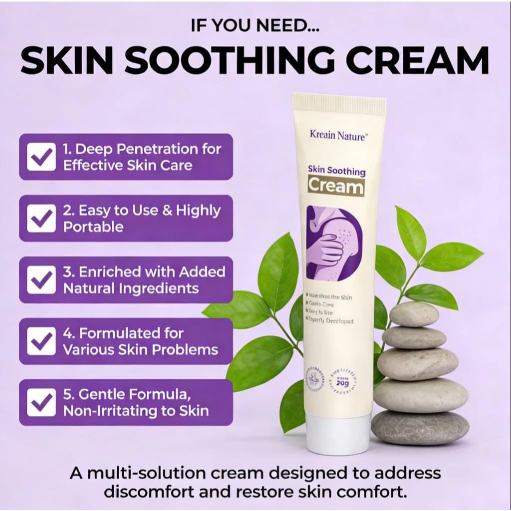 Kreain Nature เจลดูแลผิว สำหรับปัญหาผิวหนังและอาการระคายเคือง รักษาผื่นแดง-คันผิว-ภูมิแพ้เร่งด่วน Skin Soothing Cream 20g