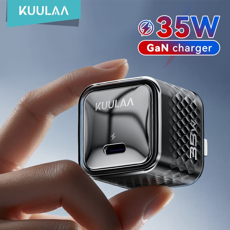 KUULAA Mini GaN 35W Charger Type-C หัวชาร์จเร็ว, เหมาะสําหรับ iPhone 6-17 Series Android
