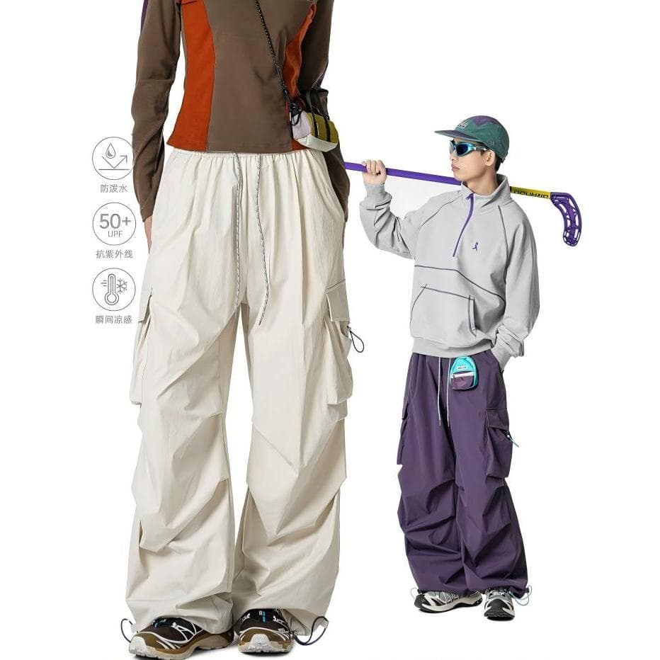 Artsman Outdoor UPF50+Water Repellent Unisex กระเป๋าขนาดใหญ่ Mountaineering เครื่องมือตรงกางเกงหลวม