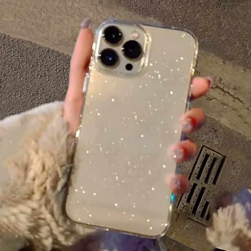 Luxury Glitterโปร่งใสBlingสําหรับiPhone 16 15 14 13 12 11 17 Pro Max 16e X XR XS 7 8 Plus SEกันกระแทกปกอ่อน