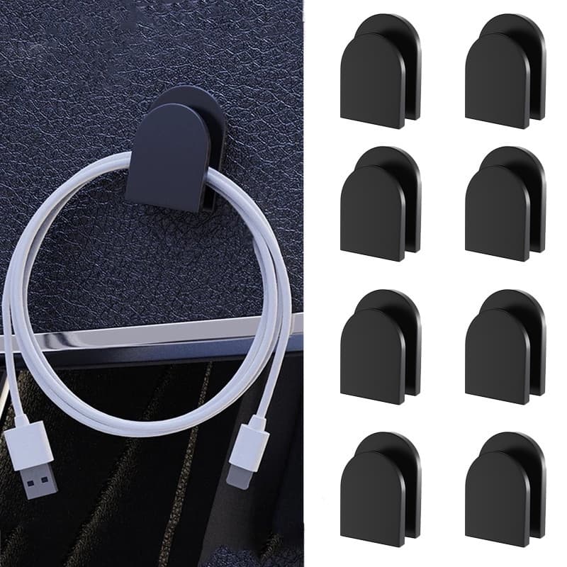 5 ชิ้น ตะขอแขวนภายในรถ ที่เก็บสาย USB หูฟัง กุญแจ แดชบอร์ด มีกาวในตัว ตะขอแขวนผนัง อุปกรณ์เสริมรถยนต์
