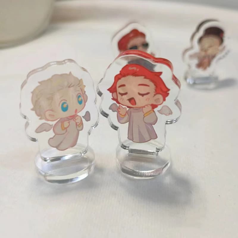 Anim ตัวเลขอะคริลิคขาตั้ง Good Omens อะนิเมะ Action Figure อุปกรณ์เสริมคอลเลกชันรูปเด็กของเล่นของขวัญเครื่องประดับเดสก์ท็อป