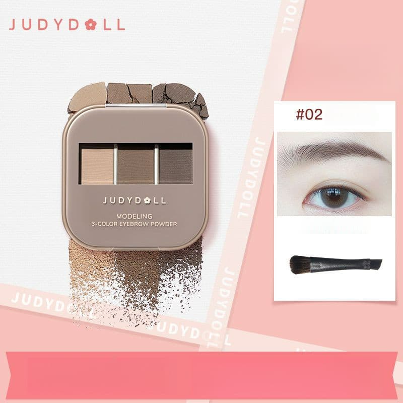 Judydoll JudydoLL Three-Dimensional Eyebrow Powder Three-Color Brow Cream Color Rendering Natural Long Lasting Non-Decolorizing Dark Gray Eyebrow Powder Plate NZLI