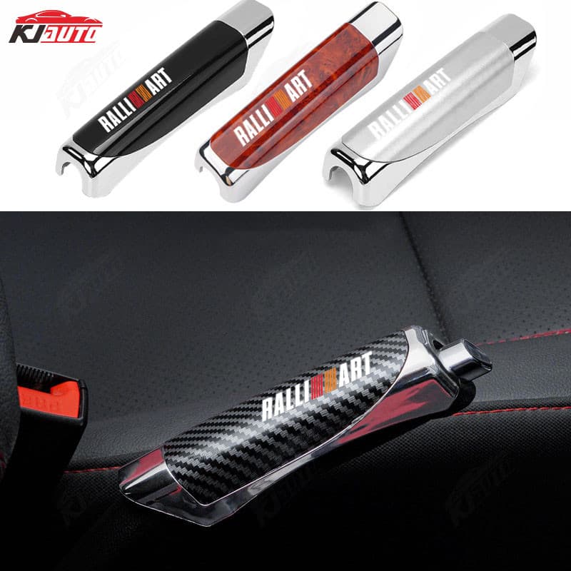 MITSUBISHI ฝาครอบเบรคมือรถยนต์ มิตซูบิชิ แรลลีอาร์ต คาร์บอนไฟเบอร์ตกแต่งฝาครอบป้องกันเบรกกีฬาอุปกรณ์เสริม
