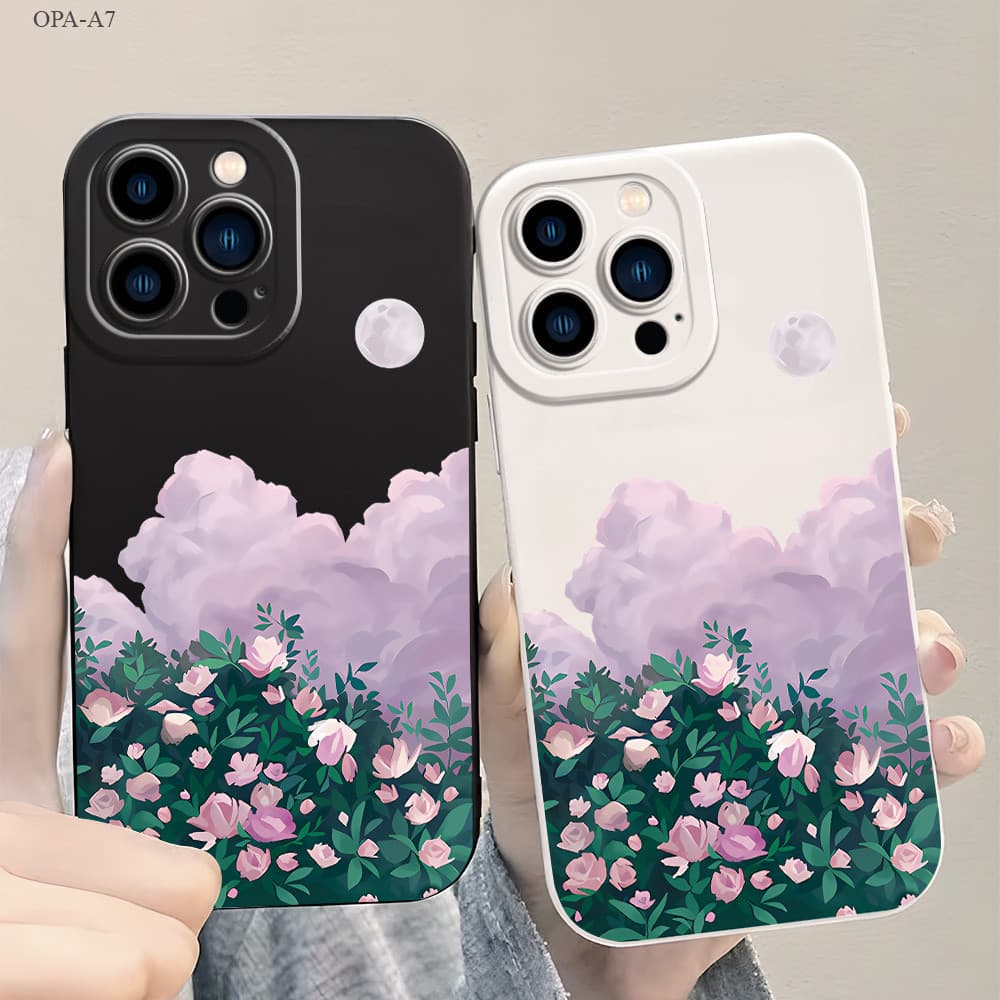 OPPO A7 A5S A12 A9 A31 A3S A53 A15 A15S A16 A93 A76 A36 A96 A57 A77S Reno 8Z 7Z 5G 2020 2022 เคสออปโป้ Flower Cloud เคส