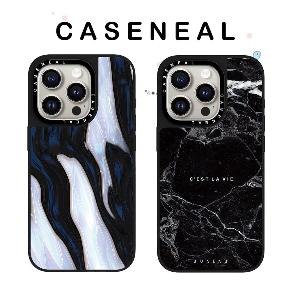 CASENEAL ลายหินอ่อนคุณภาพสูงกระจกเคสโทรศัพท์เหมาะสําหรับiPhone 17ProMax 17pro 17 air 16promax 16 15promax 15 14promax 13 13Promaxแฟชั่นAnti Drop Hard Case
