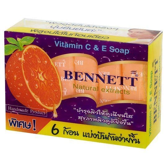 [สินค้าส่งด่วน] เบนเนทสบู่สูตรวิตามินซี+อี25กX6ก้อน BENNETT BAR SOAP VITAMIN C+E 25GX6