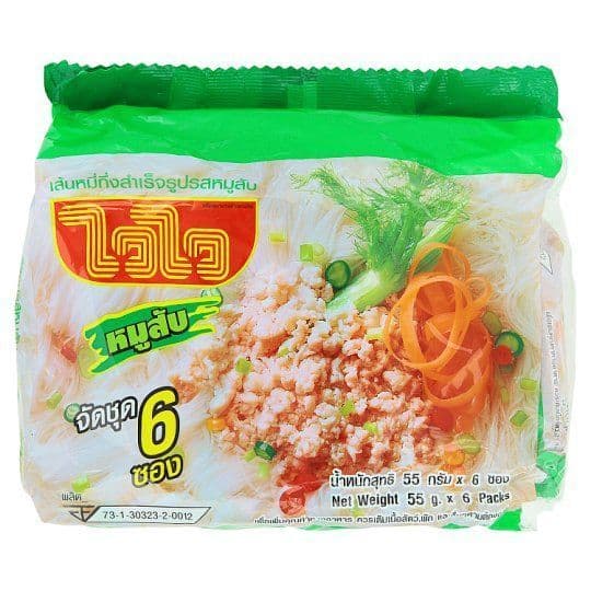 [สินค้าส่งด่วน] ไวไวเส้นหมี่ หมูสับ 55ก.X6 WAI WAI INSTANT NOODLE PORK 55 G.PACK 6