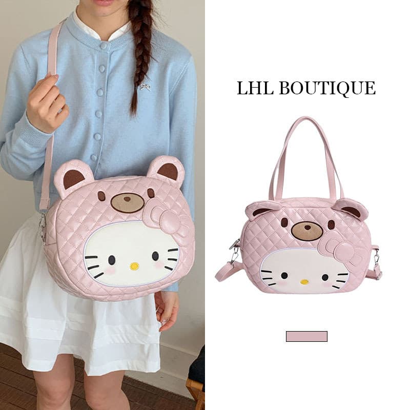 LHL BOUTIQUE กระเป๋าถือผู้หญิงสไตล์ใหม่ สีชมพูลายเสือดาว พร้อมสายสะพายข้าง
