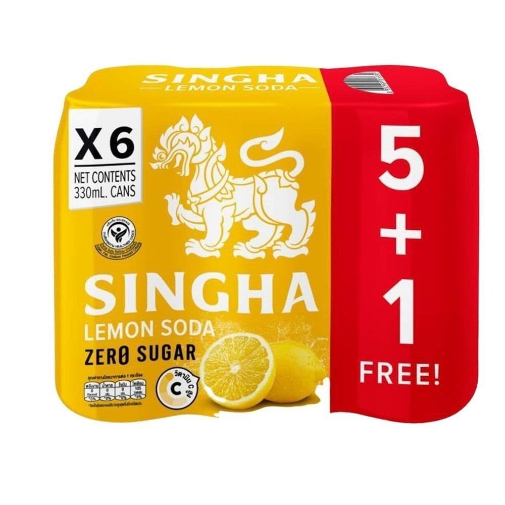 [สินค้าส่งด่วน] สิงห์ เครื่องดื่มรสเลมอนผสมโซดา 330มล.X6 SINGHA LEMON SODA CAN 330ML.X6