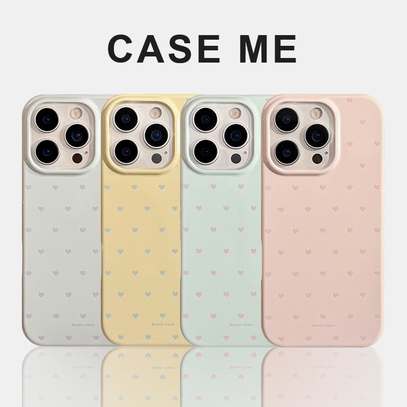 INS รูปหัวใจสีทึบโทรศัพท์มือถือสําหรับ iPhone 17 16 15 14 13 12 Pro Max 16Pro Big Hole Drop ทน TPU ฝาหลัง Shell