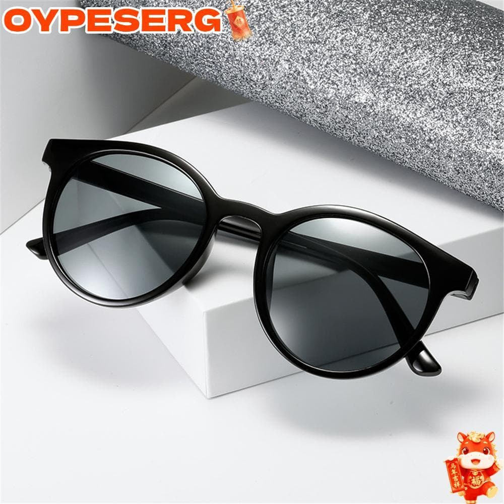 OYPESERG เฉดสีกรอบกลม, แว่นกันแดดป้องกันรังสียูวีสไตล์สตรีทที่เพรียวบาง, หมวกกันแดดสไตล์เกาหลีย้อนยุคสําหรับผู้หญิงและผู้ชาย