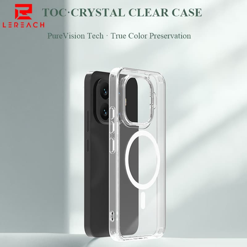 Lereach สําหรับ Xiaomi 17T 15T Pro 17 Ultra 5G กรณีแม่เหล็กคริสตัลใสกันกระแทกพร้อมเทคโนโลยี Anti Yellowing TPU PC Hybrid Design
