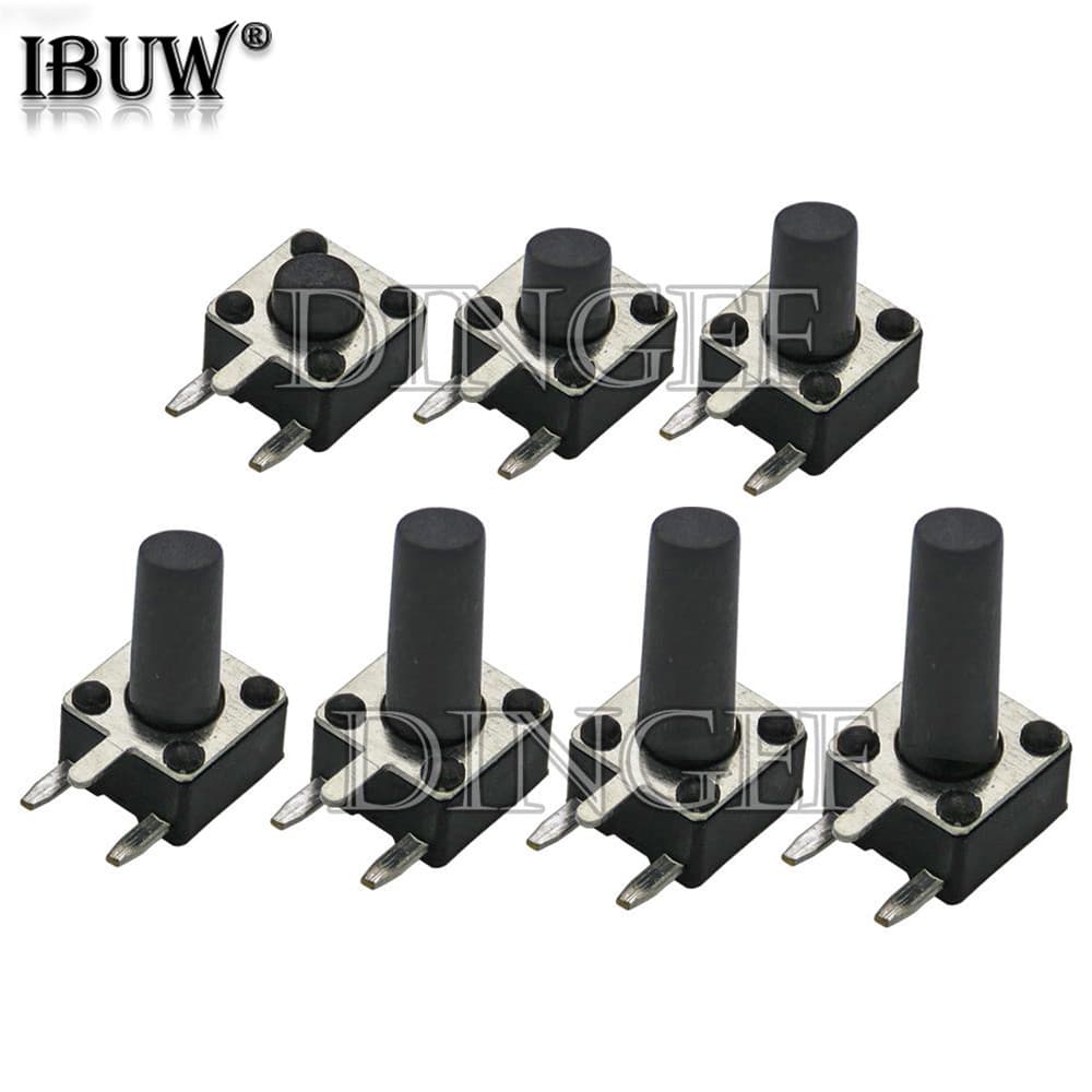 50PCS 4.5X4.5 Micro Switch 4.5*4.5 3P ปุ่ม Momentary Tactile Tact Push ด้านข้าง 3Pin DIP 4.5X4.5X3.8/4.6/4.8/5/6/7/8/9/10 มม.