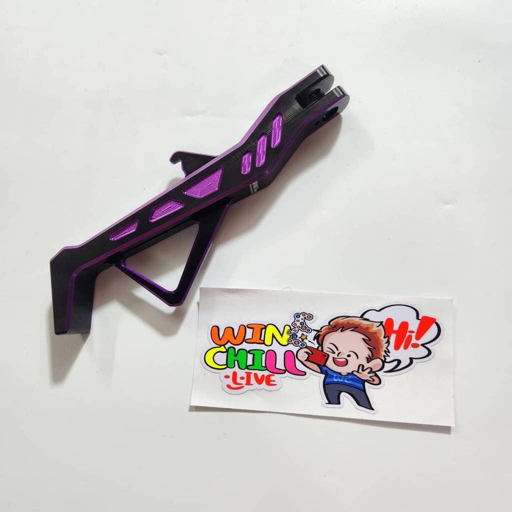 DAYIONE ขาตั้ง GIORNO สีดำตัดม่วง งานCNC FORZA350 / LEAD125 / PCX160 / XMAX300