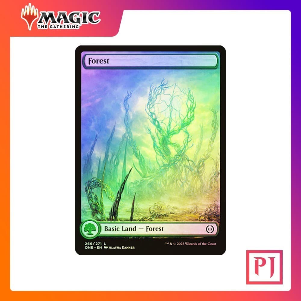 [MTG] Forest (#266) (Full Art) [ONE] [LAND] [COMMON] [FOIL] [ENG] (การ์ดเมจิค / Magic the Gathering)