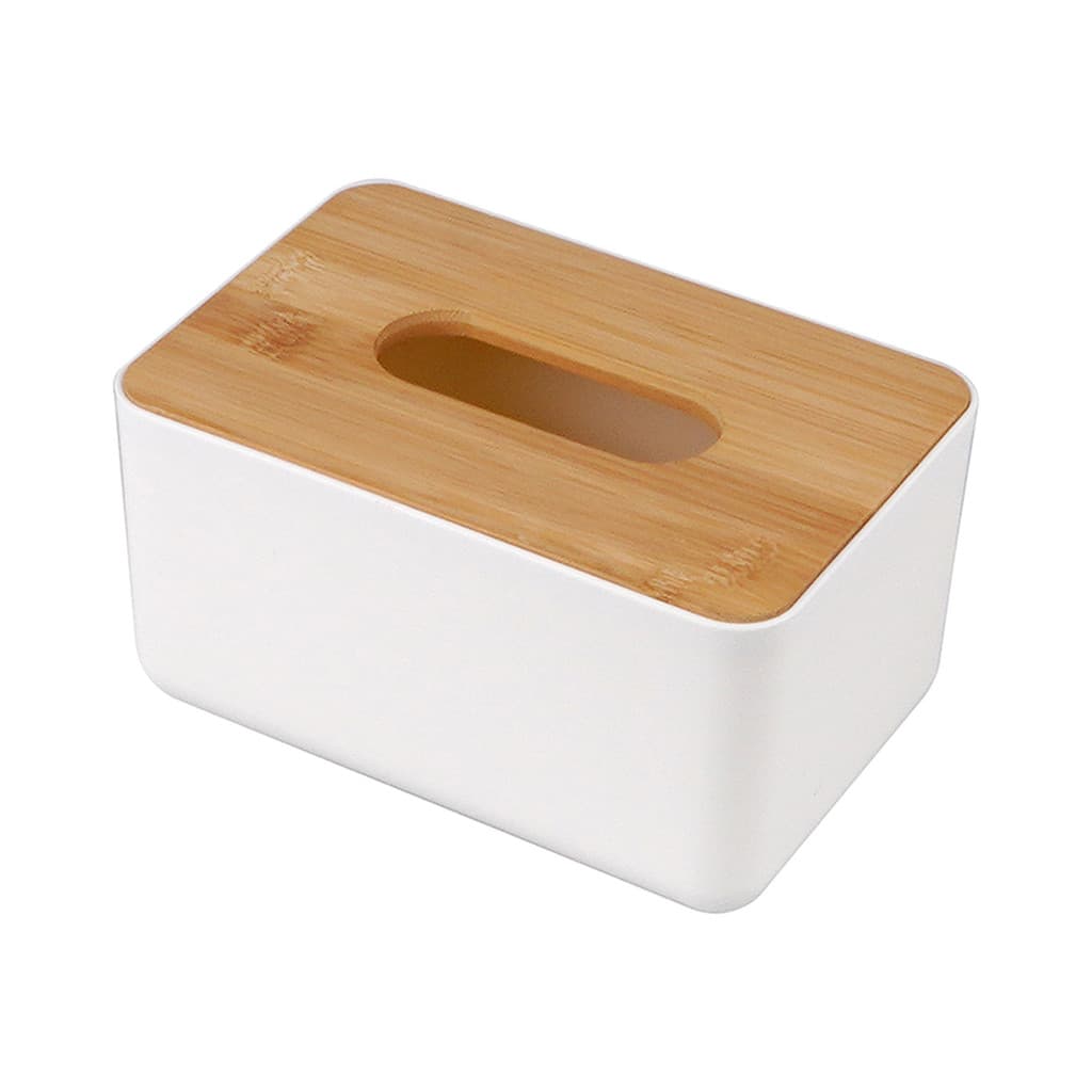 KASSA HOME กล่องใส่กระดาษทิชชูทรงเหลี่ยม Namu รุ่น CHG23316 สีขาว - น้ำตาล