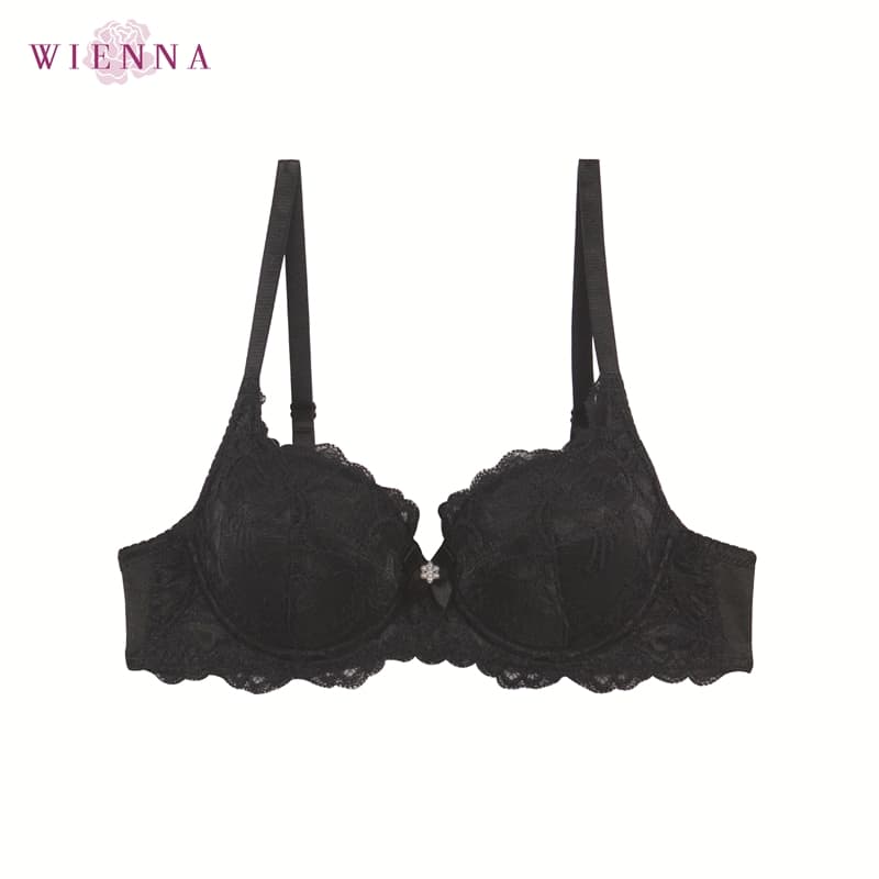 WIENNA BEST SELLER เสื้อชั้นใน Beauty 5 Cup DB27796  สีดำ สีม่วง สีขาวงาช้าง ( ROSE LILY )
