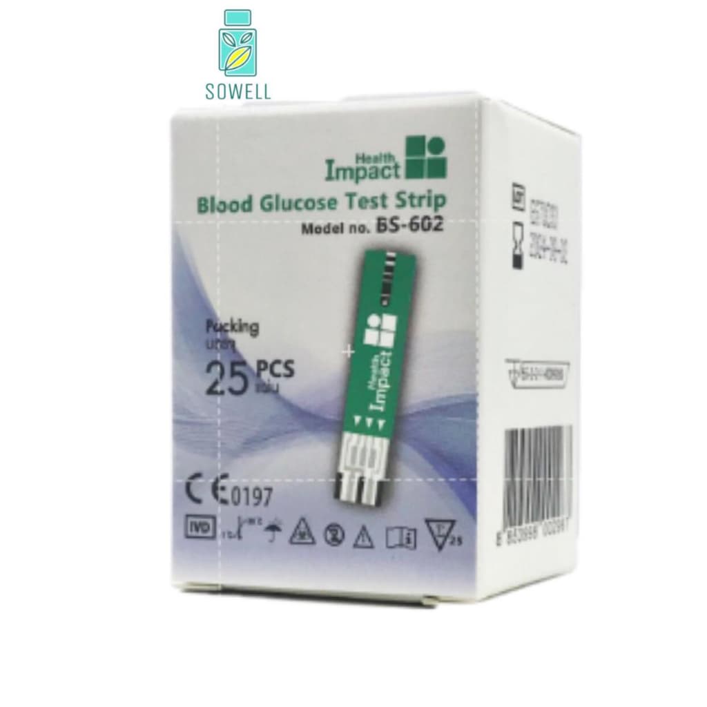 Health Impact Blood Glucose Test Strip (แผ่นทดสอบระดับน้ำตาลในเลือด) Model No.BS-602