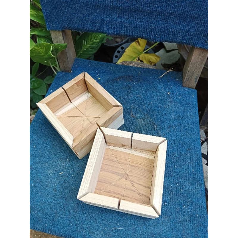 🍞🥪บล็อกหั่นแซนวิช กล่องตัดแซนด์วิช🥪🥪 แบบถอดได้ ตัดได้ถึง 3 แบบ ทำจากไม้สัก