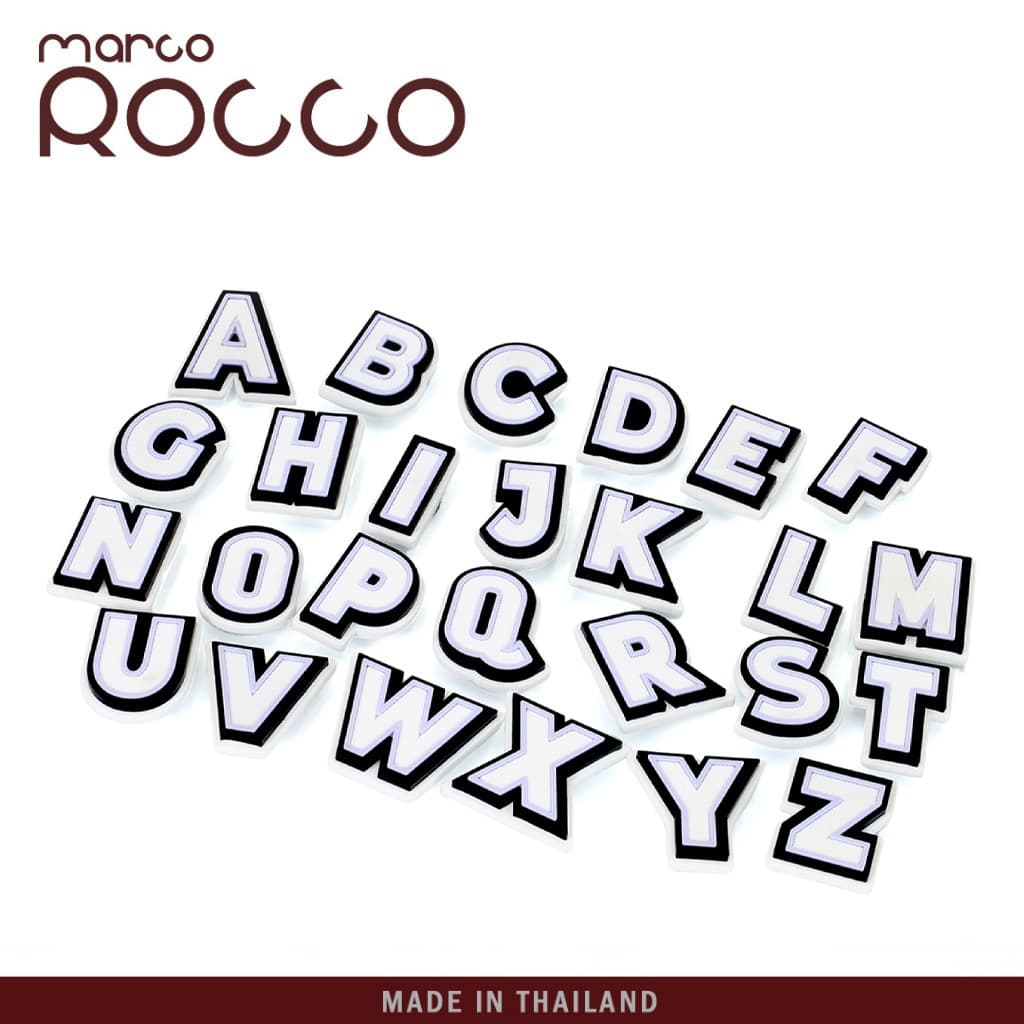 Marco Rocco จี้ปัก จี้ปักน่ารัก DIYจี้ปัก จี้รองเท้า ตัวอักษรอังกฤษA-Zใส่ที่รองเท้าและกระเป๋า JBT008