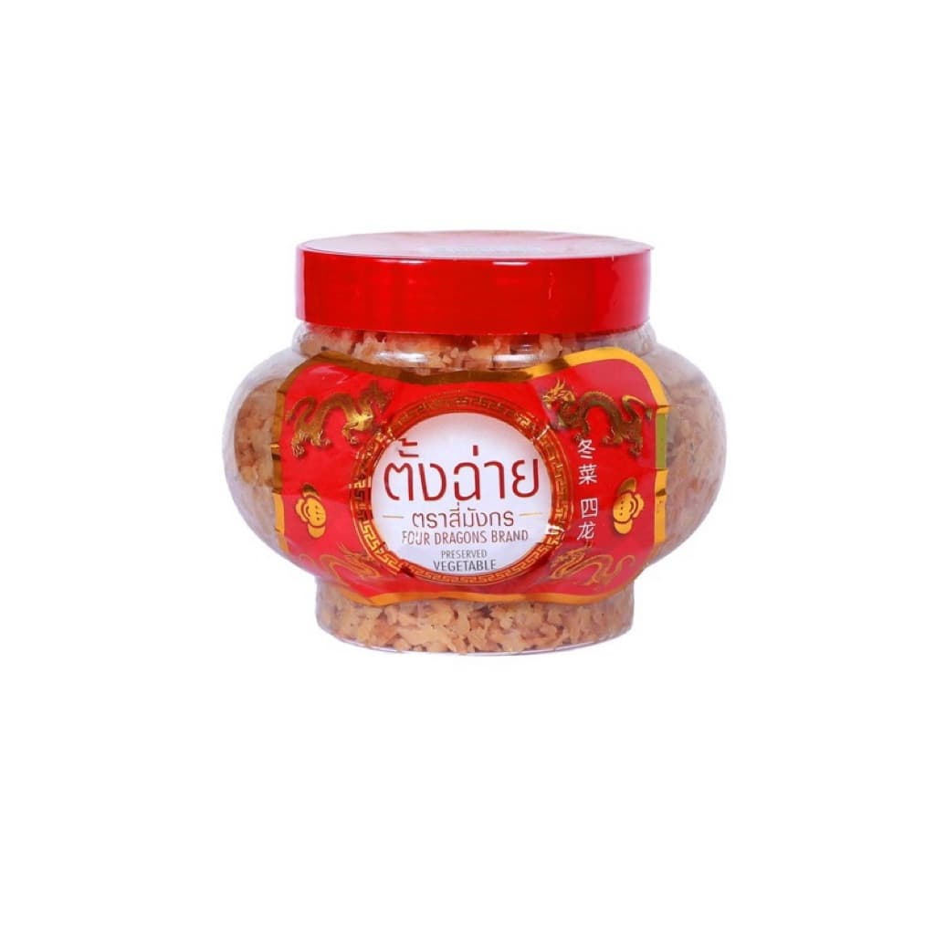 F /W ตั้งฉ่ายสี่มังกร แพ็คเก็จใหม่ฉลากสีแดง  แท้ แบบกระปุก 330 กรัม fl preserved four dragon