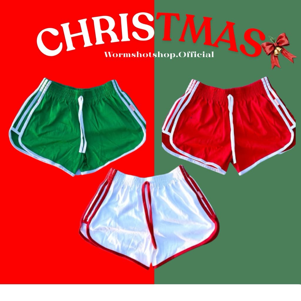 🎄❤️(SS-5XL)กางเกงขาสั้นผู้หญิง ธีม Christmas พร้อมส่งทุกสี มีครบไซต์ 🎄❄️