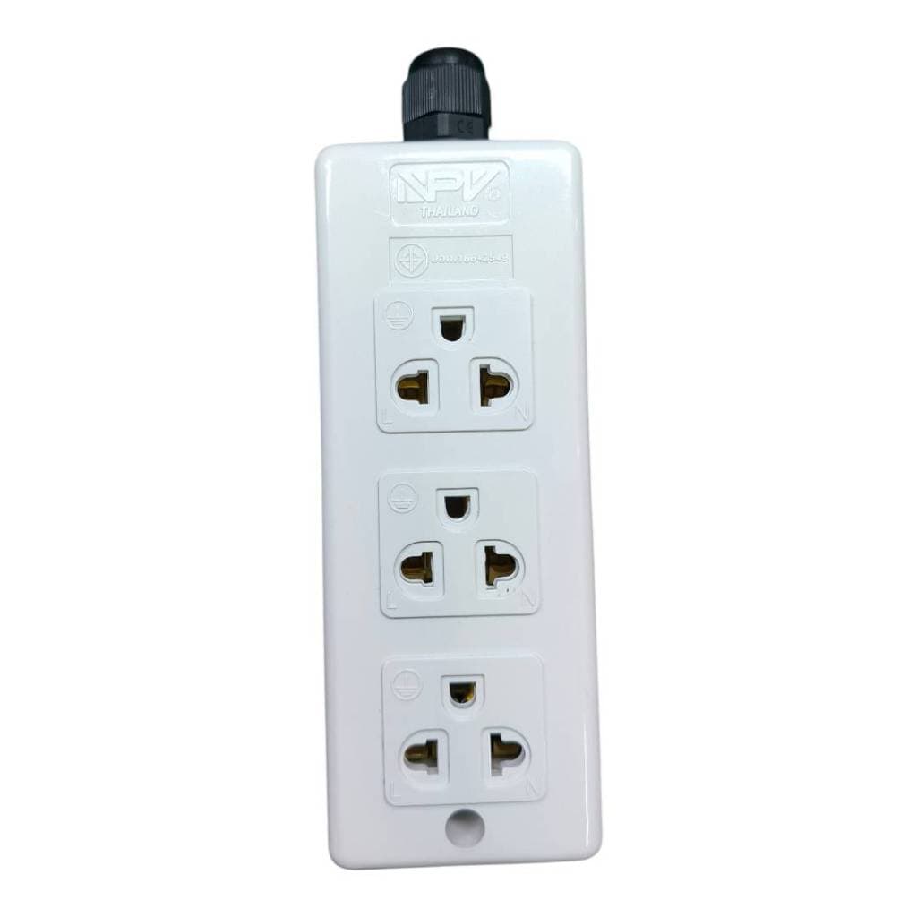 1ชิ้น เต้ารับกราวด์ 3ที่ รุ่น NP-4203F,ปลั๊ก 3ตา ,ปลั๊กลอย,ปลั๊กกราวด์ 3 ตา