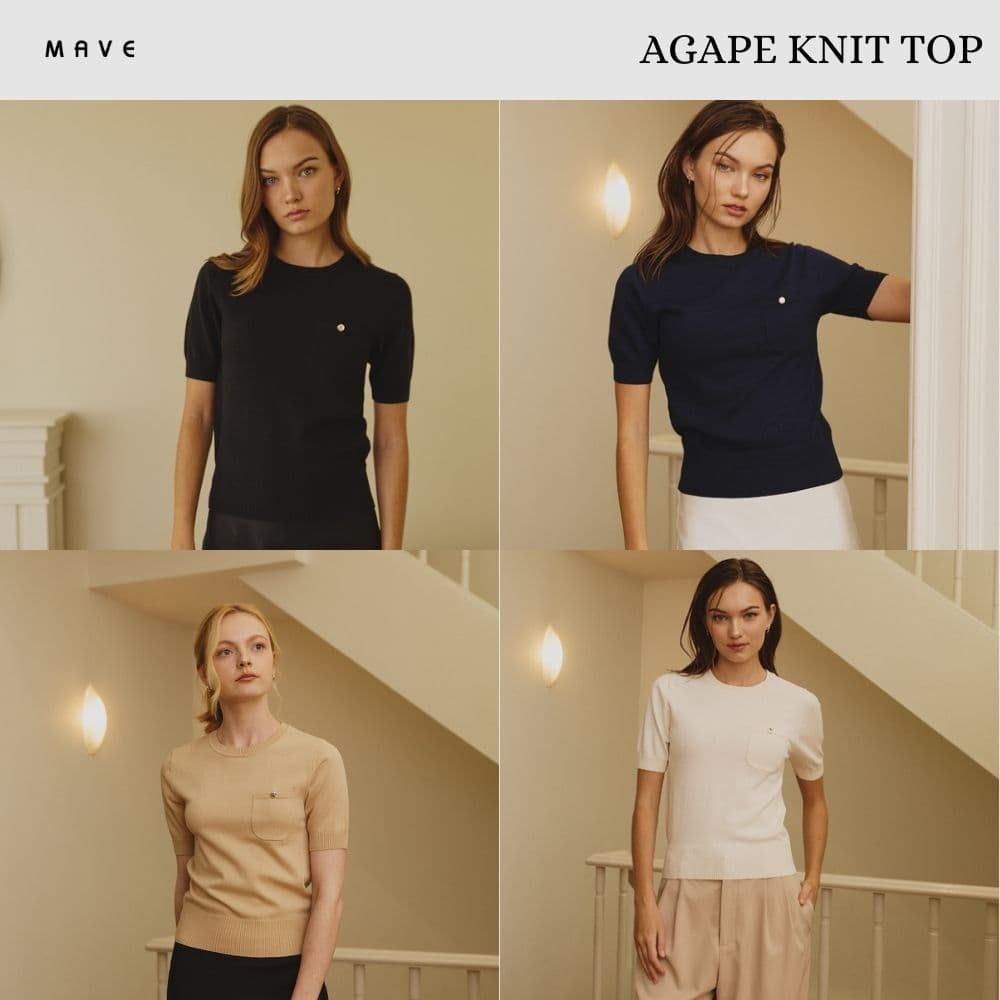 MAVE เสื้อรุ่น Agape knit top สี BLACK,COOKIE,NAVY,IVORY