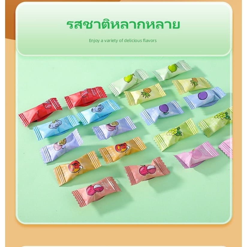 （100 เม็ดต่อแพ็ค）มินิบอลผสมวิตามิน ซี ปราศจากน้ำตาล อร่อยเย็นชื่นใจ รสชาติหลากหลาย