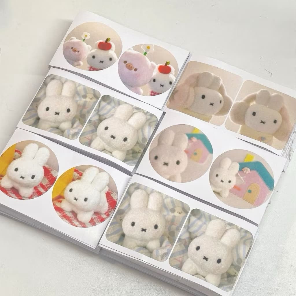 🤍🐰พร้อมส่ง!(ใหม่)สติ๊กเกอร์แปะพัสดุ แบบวงกลม แพค20ชิ้น กระต่าย Miffy Rabbit Sticker คละ5แบบ
