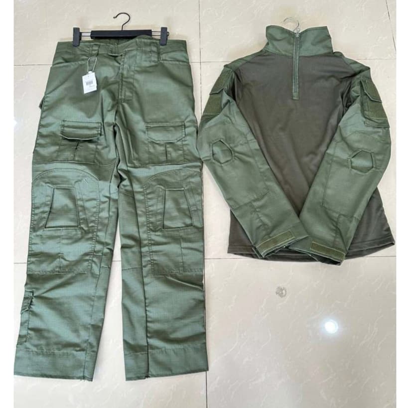 ชุด Combat Shirt G2 เสื้อ+กางเกงสีเขียวผ้า สีเดียวกัน