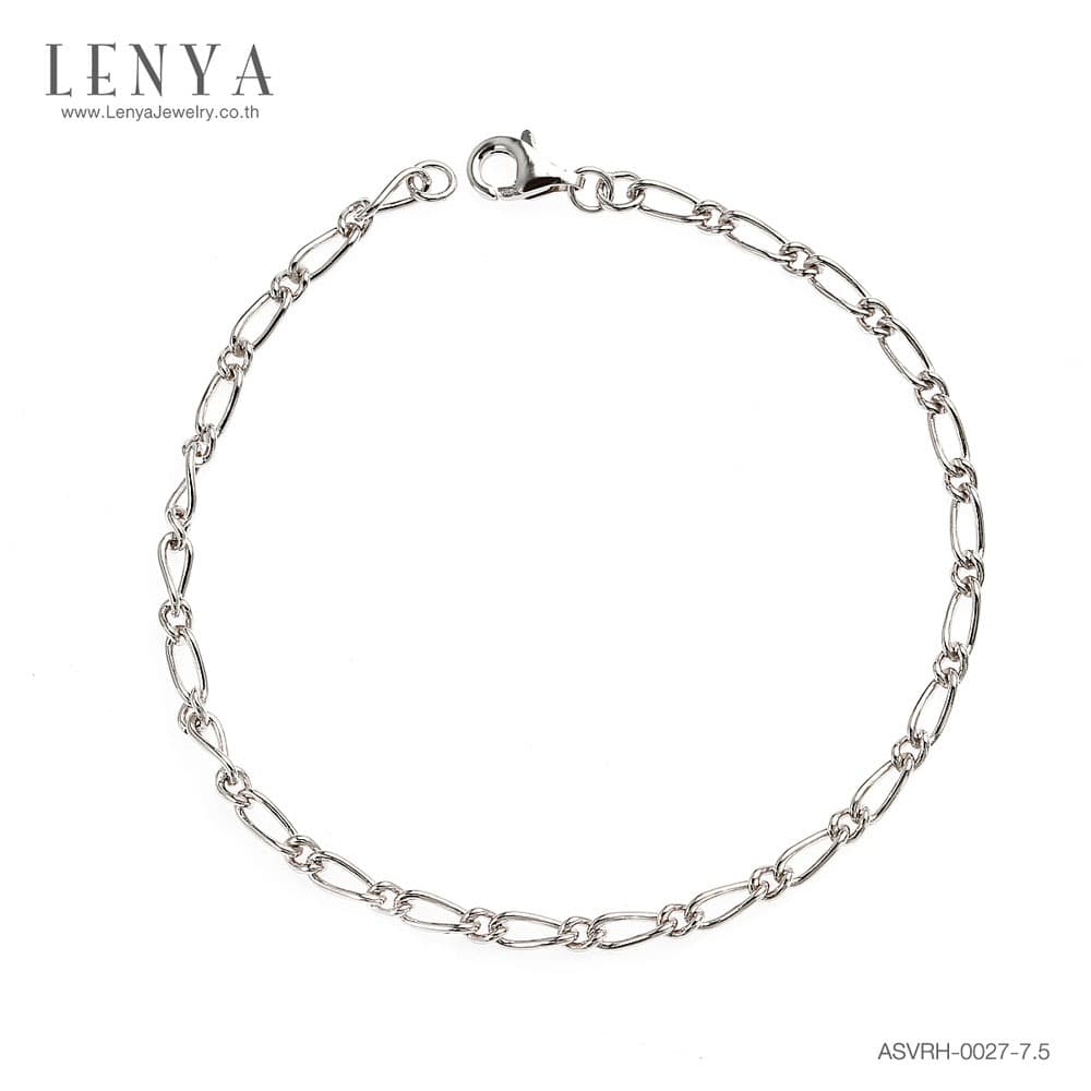 LENYA สร้อยข้อมือ ดีไซน์เก๋ไก๋ ใส่สบายทุกวัน ตัวเรือนเงินแท้925 ชุบทองคำขาว