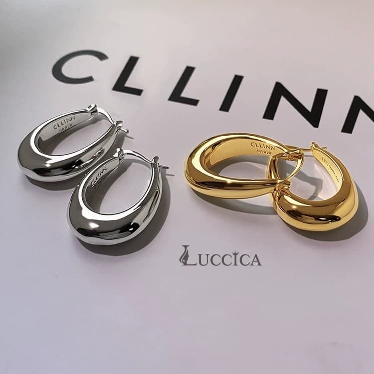 Luccica-ต่างหูห่วงสไตล์ยุโรปและอเมริกาที่ได้รับความนิยม ต่างหูทรงหยดน้ำสไตล์เรโทรฮ่องกง ต่างหูสไตล์มินิมอลเฉพาะกลุ่ม
