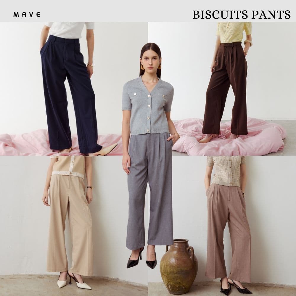 MAVE กางเกง รุ่น Biscuits pants สี NAVY,MOCHA,WOOD,COOKIE,GRAPHITE
