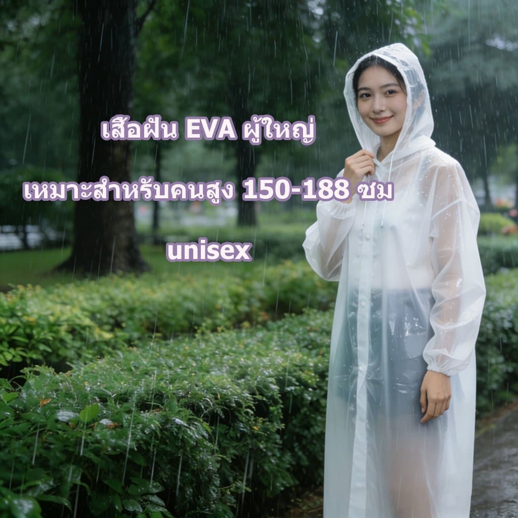 【ส่งเสื้อกันฝน】ขายส่งเสื้อกันฝน 5 ชิ้นขึ้นไป ราคาถูกสุด สีใส ใช้ได้ทั้งชายหญิง เหมาะสงกรานต์ สวนน้ำ