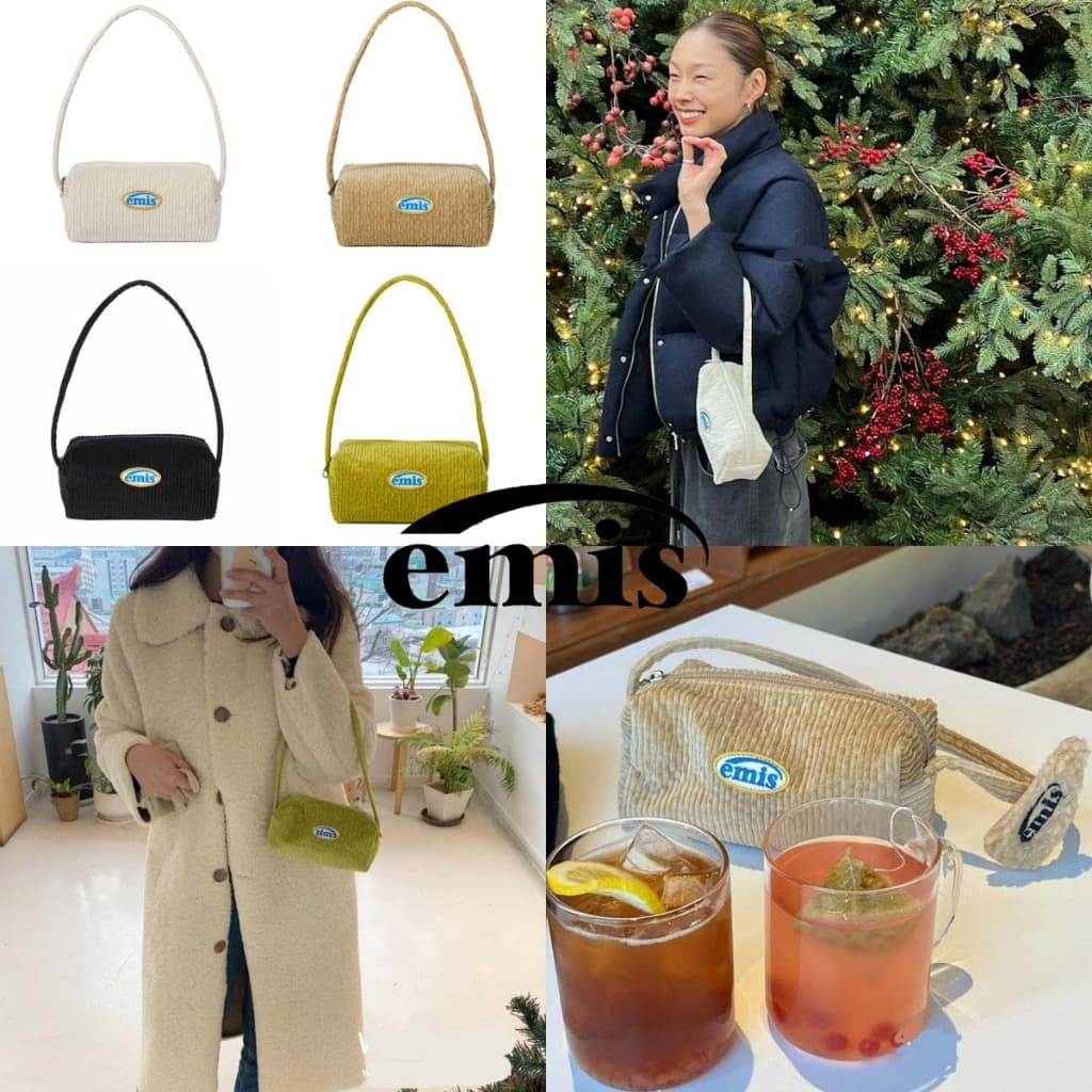 『 Nana Bag 』🇰🇷 EMIS Corduroy stick bag ผ้าลูกฟูก กระเป๋าสแควร์ กระเป๋าาถือ