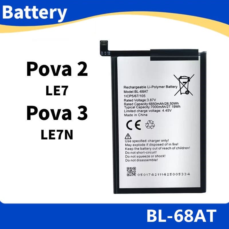 Battery for แบต TECNO pova 2 แบตเตอรี่ pova 3 BL-68AT