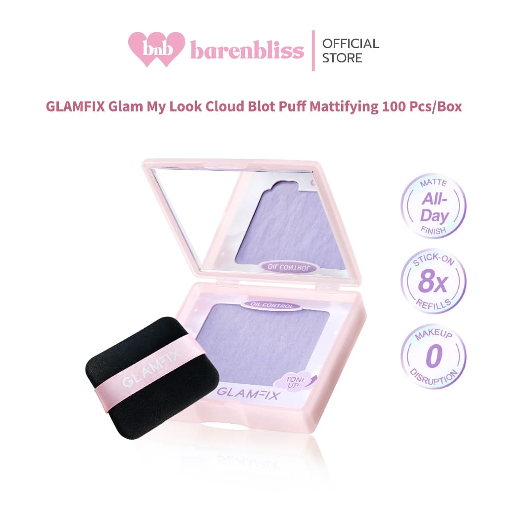 bnb barenbliss GLAMFIX BIOFLEX Glam My Look Cloud Blot Puff Mattifying กระดาษซับมัน พร้อมปรับให้หน้าไบรท์